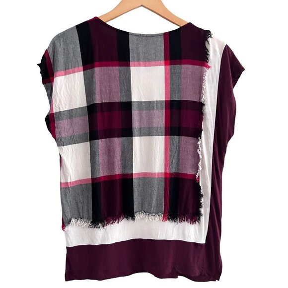 Anthropologie Postmark Womens Plaid Short Dolman Sleeve Blouse Top Size M - Picture 3 of 12